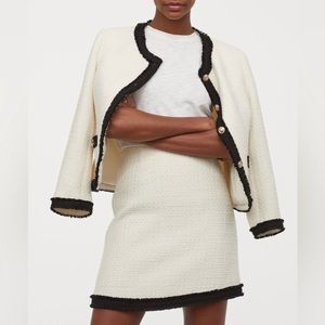 NWOT H&M Tweed Skirt Black & Cream